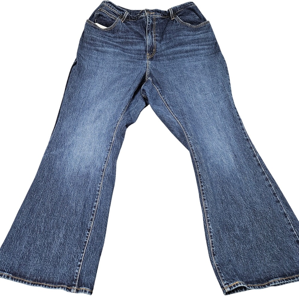 Levi's 70s High Flare Jeans Womens 22W Blue Dark Wash Denim Retro Wide Leg